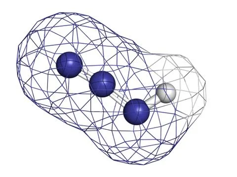 Hydrazoic acid (hydrogen azide) molecule Stock Illustration