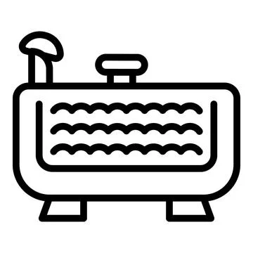 Hydro bathtub icon outline vector. Pool spa Stock Illustration