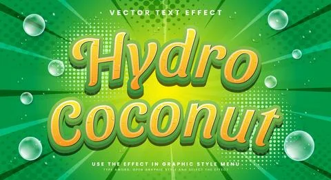 Hydro Coconut editable text effect Template イラスト素材
