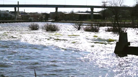 Hydro Dam Fox River Locks - MWS Stock Footage 37851930