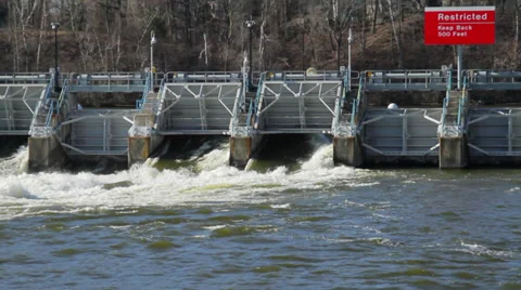 Hydro Dam Fox River - Pan 動画素材 37816304