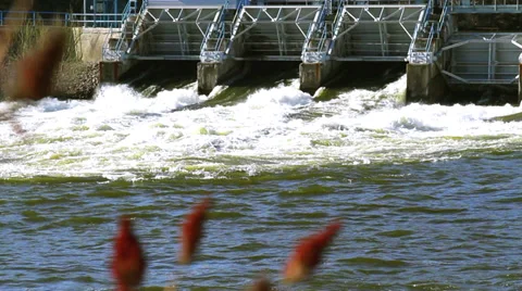 Hydro Dam Fox River - Stat Stock Footage 37848247