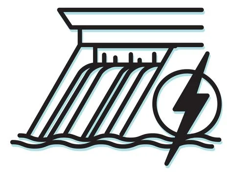 Hydro Dam Project - Icon Stock Illustration