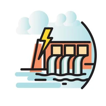 Hydro Dam Project - Icon Stock Illustration