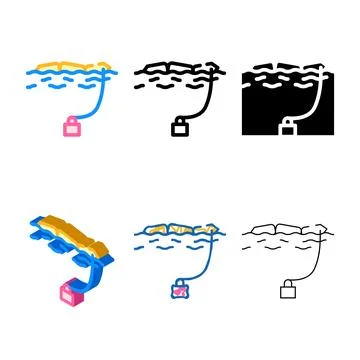 Hydro edition electric generator color icon vector Stock Illustration