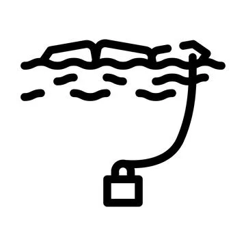 Hydro electric generator line icon vector illustration Stock Illustration