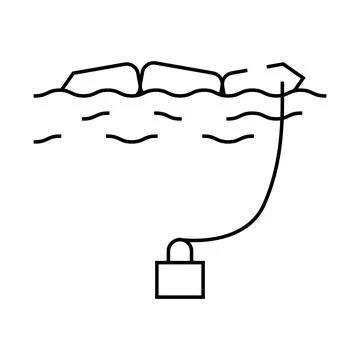 Hydro electric generator line icon vector illustration イラスト素材