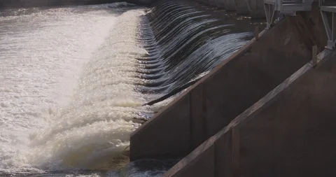 Hydro electric plant panning /tilting view Stock Footage