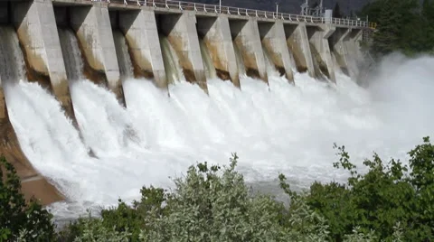 Hydro electric power dam Stock Footage