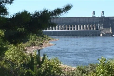 Hydro Electric Power Generating Station. Stock Footage 628245