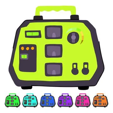 Hydro electricity generator vector cartoon graphic Stock Illustration
