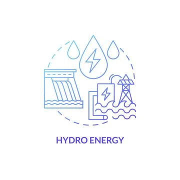Hydro energy blue gradient concept icon Stock-Illustration