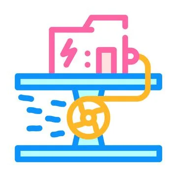 Hydro generator color icon vector illustration color イラスト素材