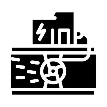 Hydro generator glyph icon vector illustration 스톡 일러스트