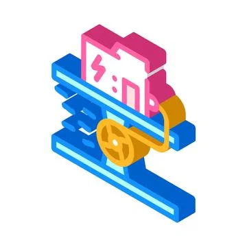 Hydro generator isometric icon vector illustration color Stock Illustration