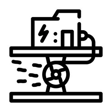 Hydro generator line icon vector illustration Illustrazione stock