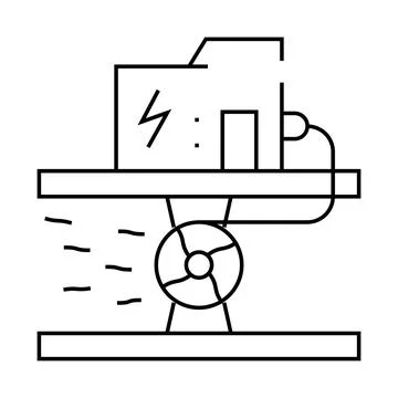 Hydro generator line icon vector illustration イラスト素材