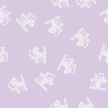 Hydro generator line vector seamless pattern イラスト素材