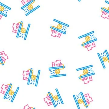 Hydro generator vector seamless pattern color Stock Illustration