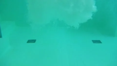 Hydro Massage Pool with Falling Water in Swimming Pool and Underwater Stock Footage 194012413