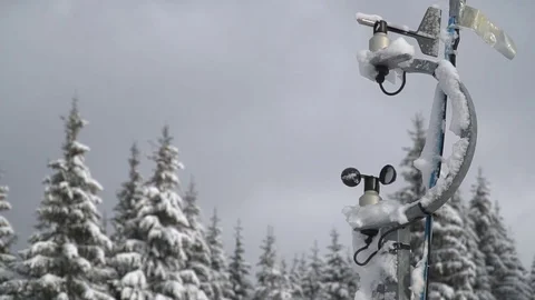 Hydro meteorological center. Wind speed meter anemometer installed in the Video stock 85216625
