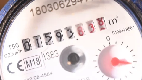 Hydro meter water counter Stock Footage 126611925