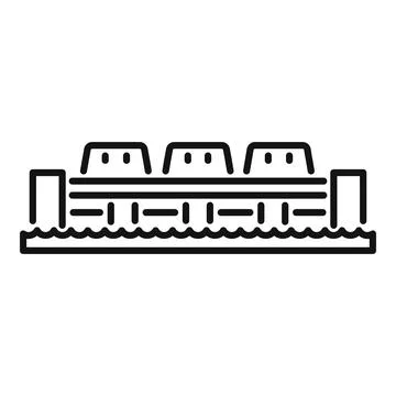 Hydro plant icon outline vector. Power energy イラスト素材