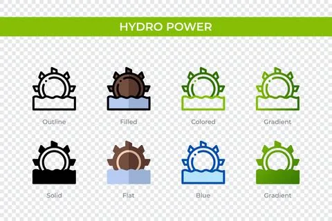 Hydro power icon in different style. Hydro power vector icons designed in o.. Stock-Illustration