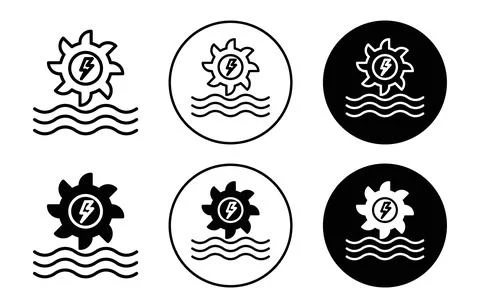 Hydro power icon Stock Illustration
