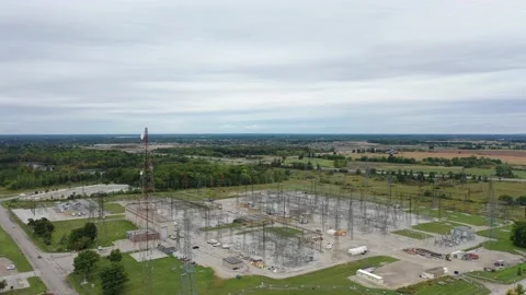 Hydro Power station from drone Stock Footage 213785451