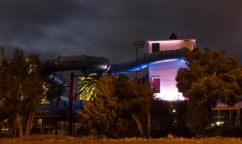 Hydro slide night light Stock Photos