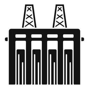Hydro station icon simple vector. Water energy Stock Illustration