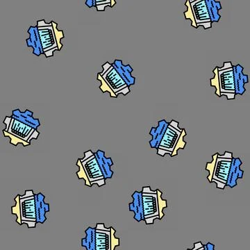 Hydro technology hydroelectric power vector seamless pattern Stock Illustration