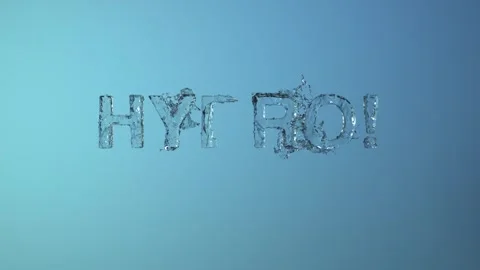 HYDRO text formed with water and bubbles on blue background Stock Footage 345450139