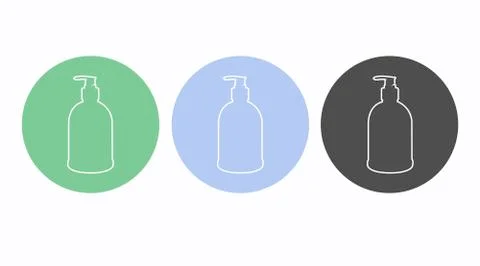 Hydroalcoholic Gel Bottles Set of Icons Stock Illustration