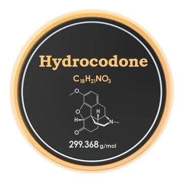Hydrocodone circle icon, 3D rendering isolated on white background Stock Illustration