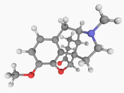 Hydrocodone drug molecule Stock Illustration