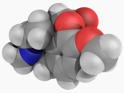 Hydrocodone drug molecule Stock Illustration