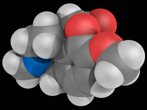 Hydrocodone drug molecule Stock Illustration