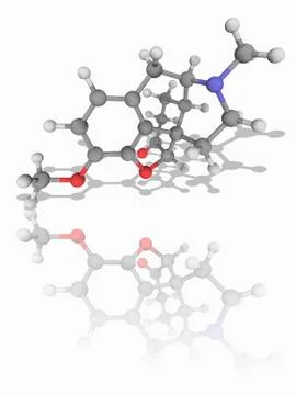 Hydrocodone drug molecule Stock Illustration
