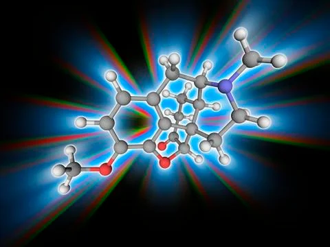 Hydrocodone drug molecule Stock Illustration