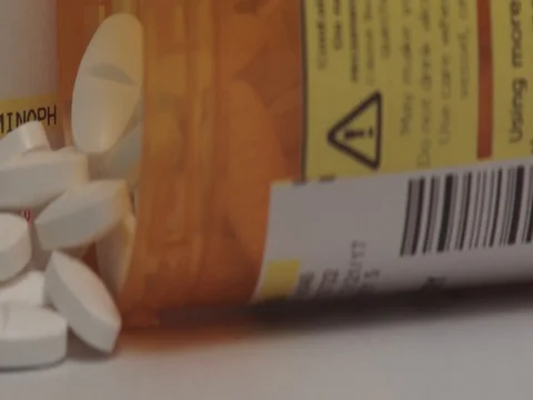 Hydrocodone Pills - Panning Shot Stock Footage 85078472