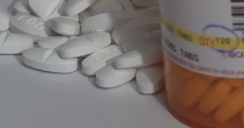Hydrocodone Pills - Rotating Stock Footage 87961337