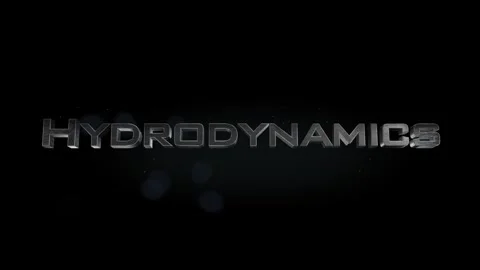 Hydrodynamics title metal text on black alpha channel background Stock-Footage 295878730