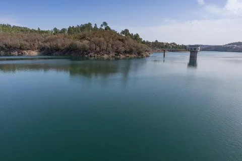 Hydroelectric dam of Castelo de Bode. Portugal Stock Photos