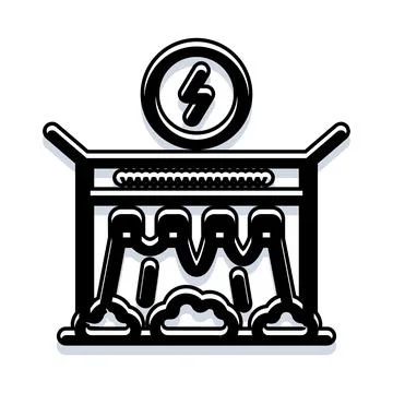 Hydroelectric dam generating clean renewable energy electricity power Stock Illustration