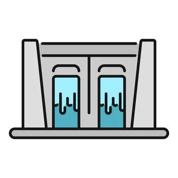 Hydroelectric dam generating clean renewable energy icon Stock Illustration