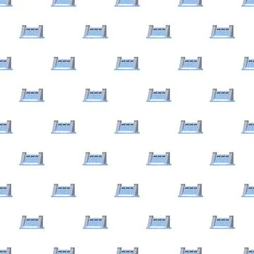 Hydroelectric dam seamless pattern generating renewable energy Illustrazione stock