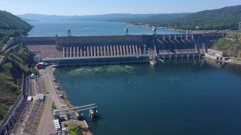 Hydroelectric dam view Stock Footage 118884681