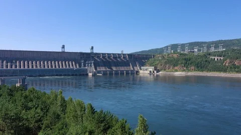 Hydroelectric dam view Stock Footage 118884960